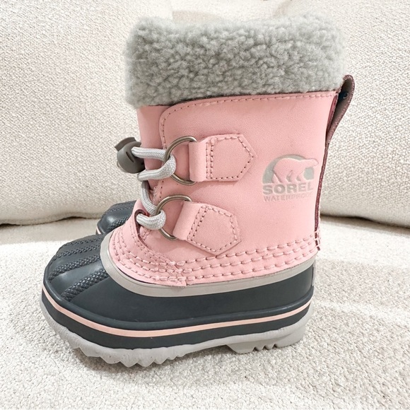 Sorel Toddler Girls Yoot PAC Waterproof Snow Boots Pjnk Gray sz 6 - Picture 4 of 7
